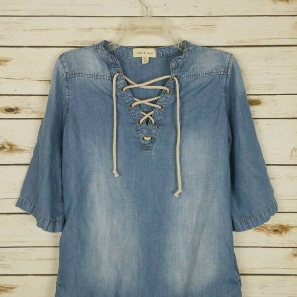 Cloth & Stone Anthropologie Dress Chambray XS - Picture 2 of 5